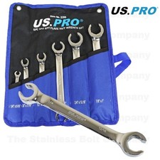 US PRO 6pc AF / SAE Brake Flare Nut Wrench Spanner Set 1/4"-1" 6 Point 2295
