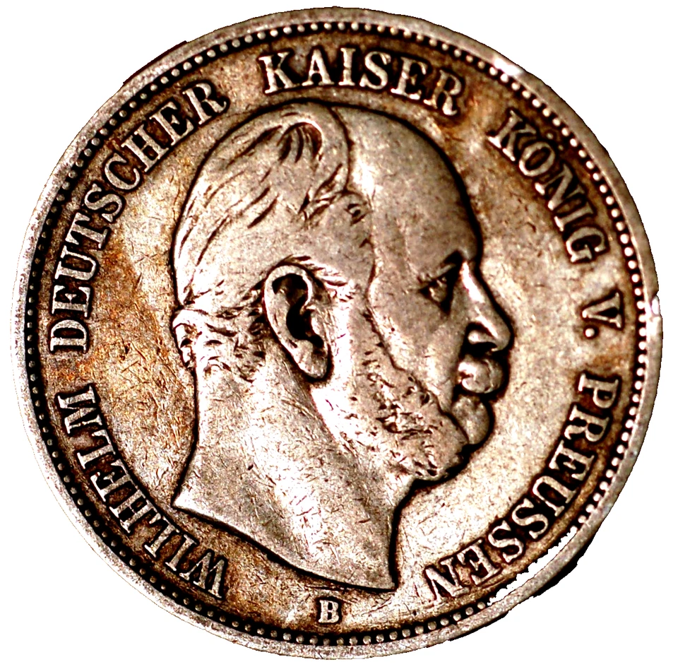 German States PRUSSIA 5 Mark 1875 B Wilhelm I KM# 503 - Image 2 of 2