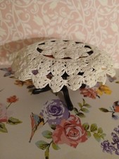 Dolls House 1.12thick Crocheted  White Vintage  Table Cloth  Round Not Table.