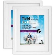 Americanflat 11x14 Picture Frame, Set of 2, White Wall, Shatter-Resistant Glass