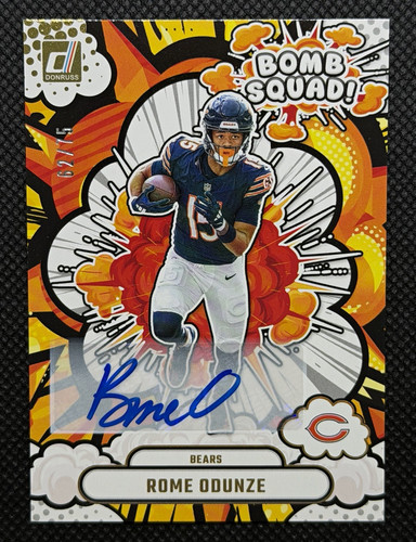 Rome Odunze #BS-ROE 2025 Panini Donruss Bomb Squad Autograph card