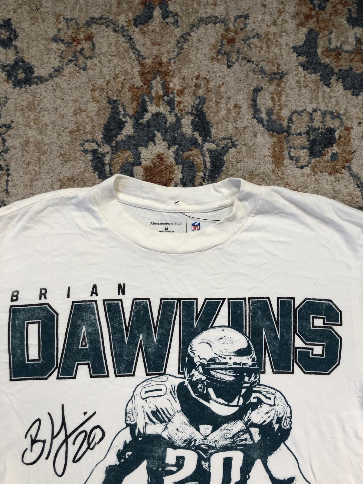 Philadelphia Eagles Shirt Mens Medium White NFL Football Abercrombie Dawkins