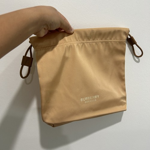 BURBERRY Goddess Tan Beige Drawstring Pouch - Toiletries, Cosmetic, Travel