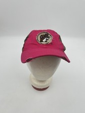 Buccees Beaver Mascot Hat Women Adjustable Patch Pink Camo Distressed Dri Duck