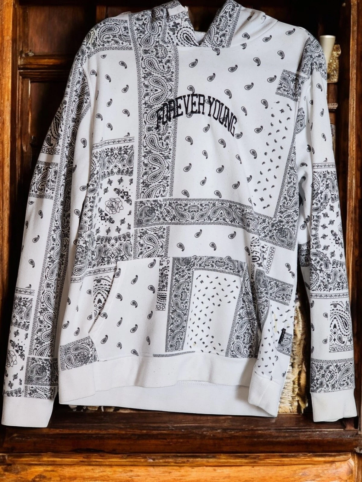 VETEMENTS BROOKLYN PANNO MFG.Camicia uomo manica lunga con cappuccio 100% poli TAGLIA L