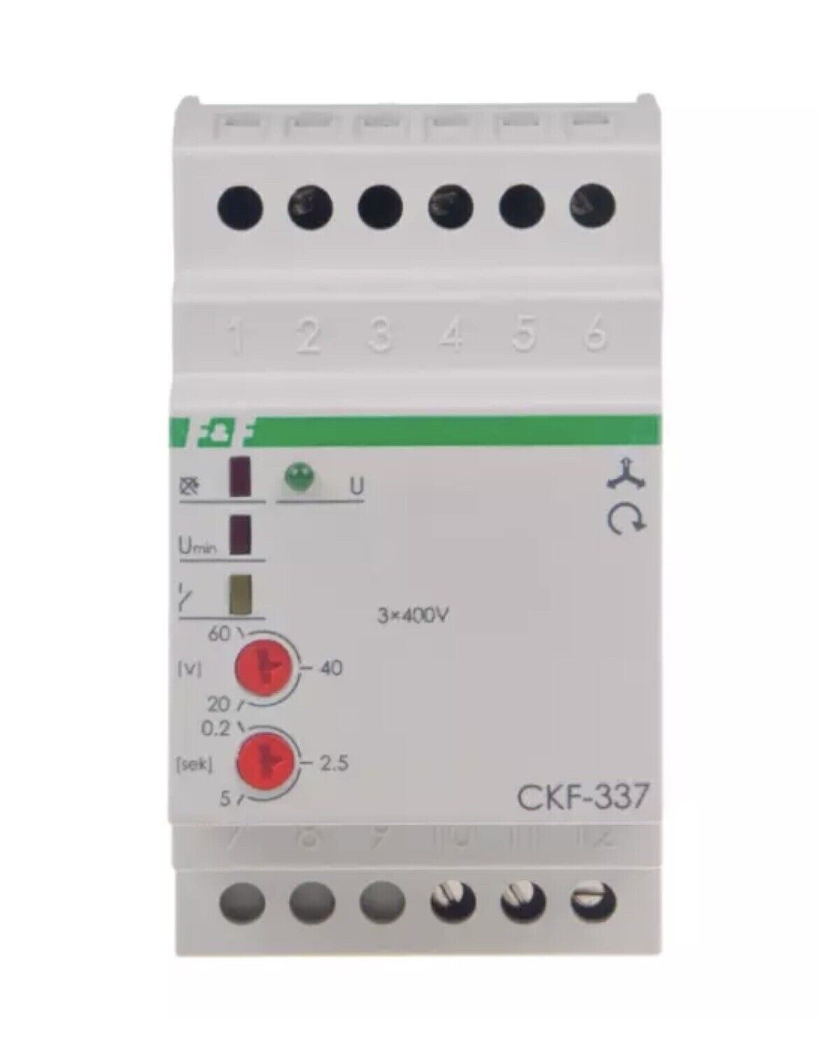 F&F CKF-337 Modulo relè Monitoraggio Tensione  DIN 0,2÷5s Protezione Motore Elet