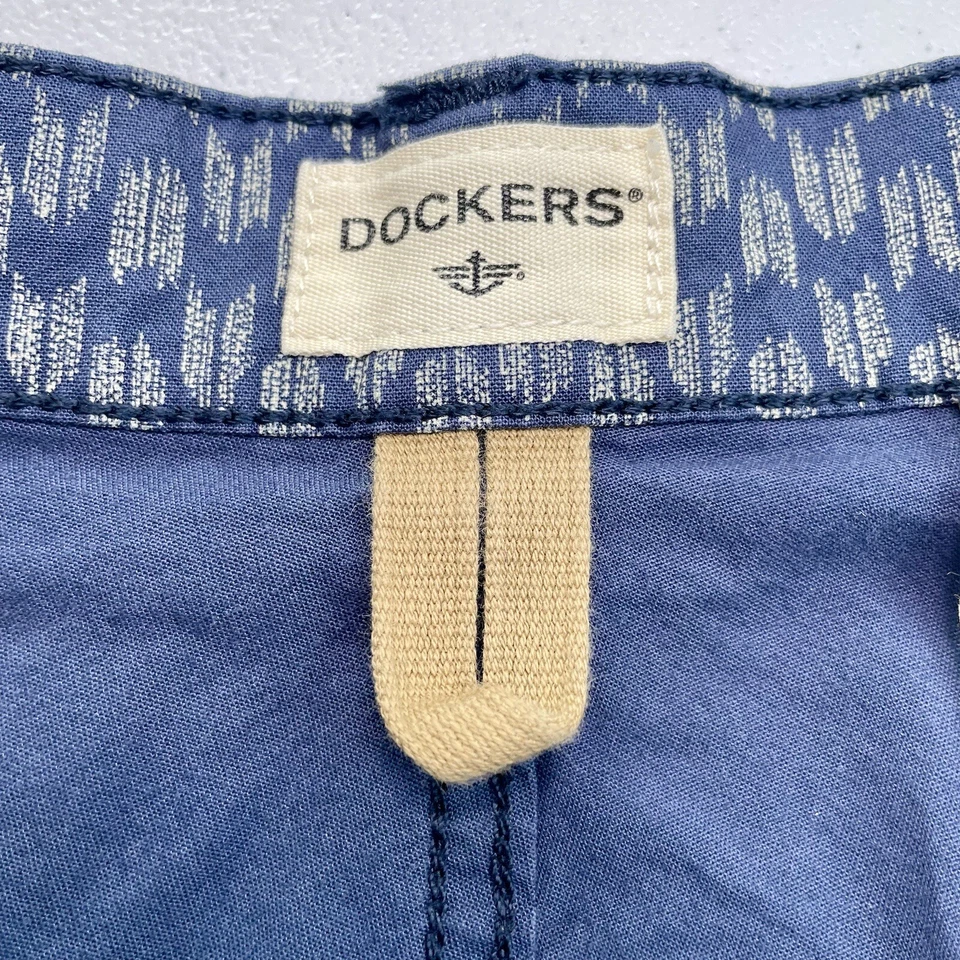 Pantalones Cortos Dockers Para Hombre Talla 32 Azul Patrón Geométrico Algodón Elastizado 8.5" Entrepierna Foto 2 de 4