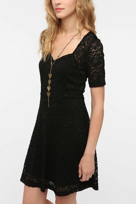 urban outfitters black lace dress