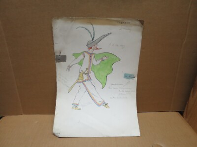 TABARIN Role Theatre Costume Watercolor Fabric Sample