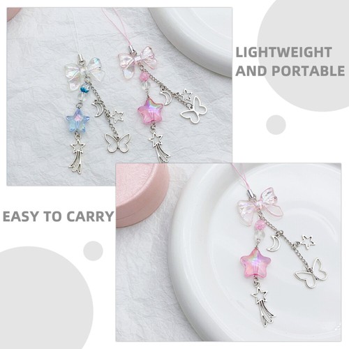 2 Pcs Des Accessoires Pour Téléphone Mobile Manquer Charme Lanière Portable - Zdjęcie 4 z 12