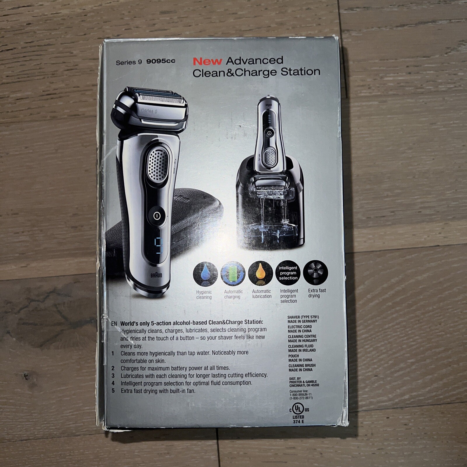 BRAUN 9095cc Series 9 Premium Shaver Wet & Dry w/ Clean and Recharge