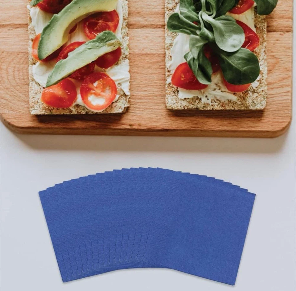 Servilletas para bebidas de cobalto de conversión creativa 3 capas - 50 unidades Foto 3 de 3