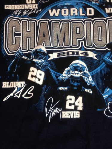 Vintage 2014 Patriots Championship Tee Shirt Blue Size XL New NFL - Picture 9 of 12