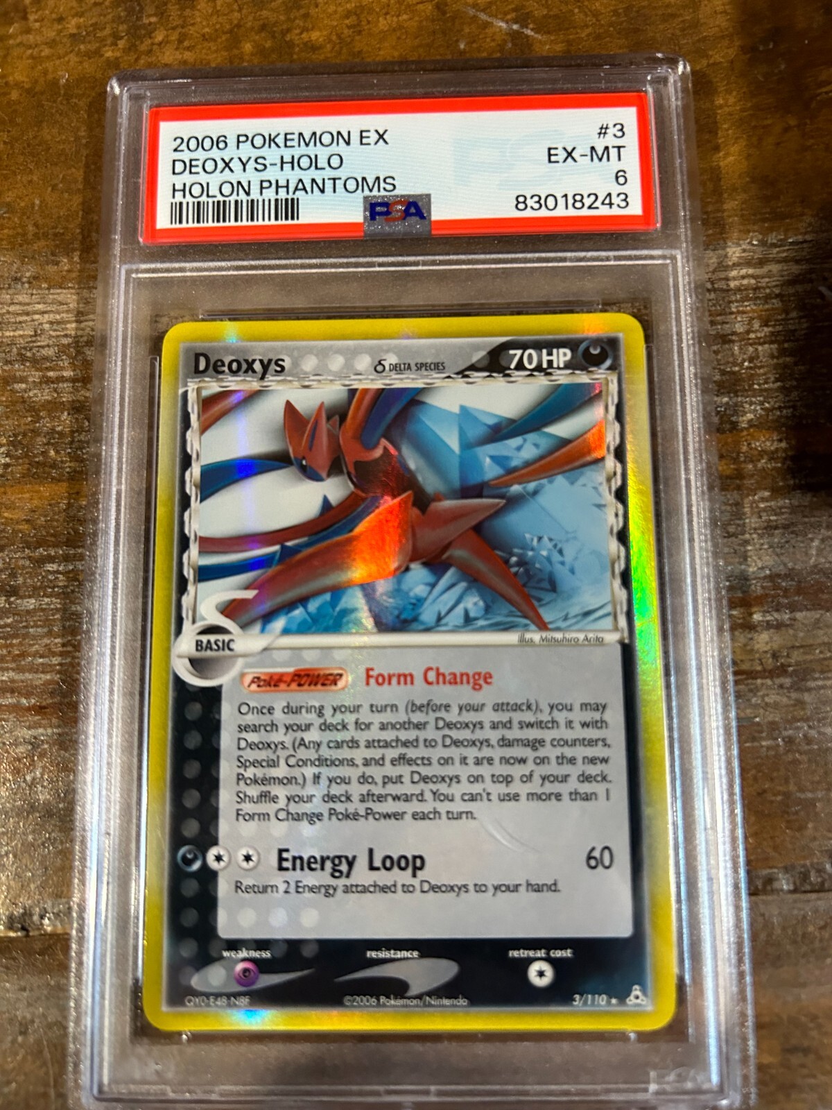 POKEMON 2008 EX Holon Phantoms DEOXYS Holo #3 PSA 6 RARE