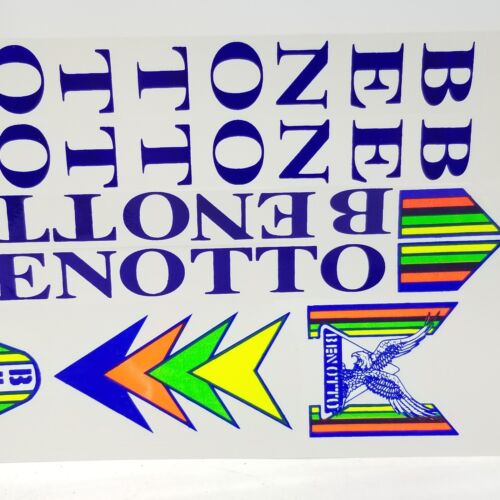 Juego de calcomanías Benotto italianas de colección marco pegatinas ciclismo azul amarillo verde brillo - Imagen 4 de 9