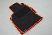 $$$ Lengenfelder Fußmatten passend für Saab 9-3 Cabrio YS3D + Rand ORANGE + NEU