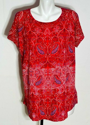 Blue Grey Top Shirt Tunic 1X 1XL Cotton 