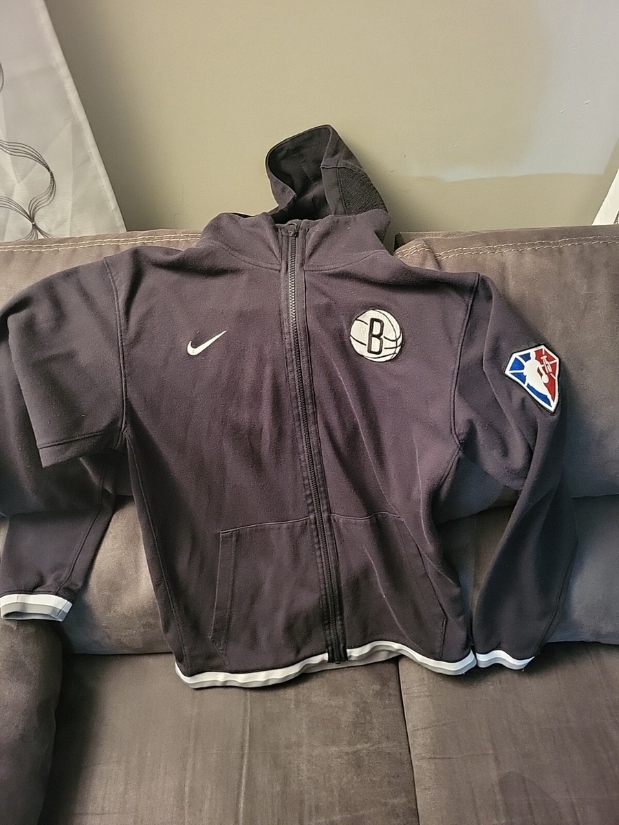 Nike Brooklyn Nets Warm Up Hoodie Youth XL Black Full Zip Hoodie