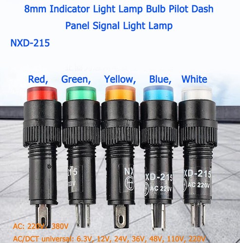 8mm Kontrollleuchte Lampe Birne Pilot Armaturenbrett Signalleuchte Lampe 3V-380V