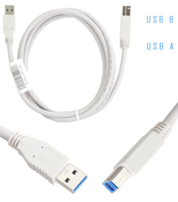 USB B zu USB A Kabel Weiß Verbingdungskabel für Monitor PC Drucker Docking 1,5m 
