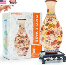 3D Puzzle Vase for Flowers, DIY Vase Kit with Drainage for Adults to Flower Arra