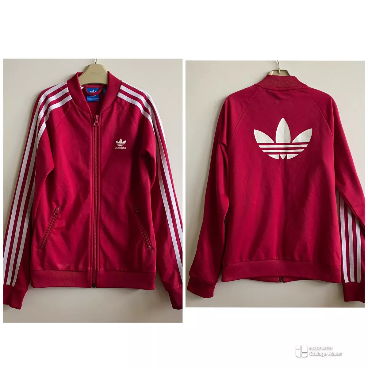 adidas Girls Jacket Pink Full Zip Logo Sports Sweatshirt Age 9 10
