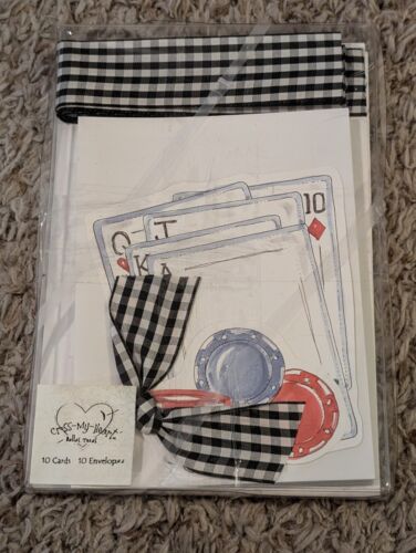 Playing Cards, Poker Chips 3D Invitations, Ribbon & Envelopes By Cross My Heart