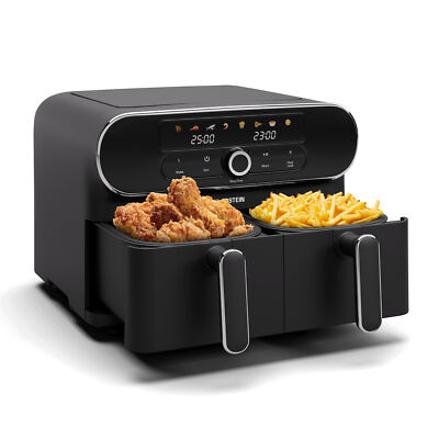 Klarstein AuraAir Color Touch Heißluftfriteuse 11 L Dual-Kammer Airfryer 1700 W