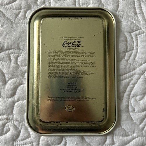 Coca-Cola Mini Metal Tin Serving Change Tray 6" by 5" Polar Bears 1998 - Picture 3 of 5