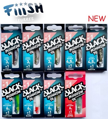 Fiiish Black Minnow  1 Combo 7cm. Angeln,Hechtköder,Gummifisch, Forelle, Barsch