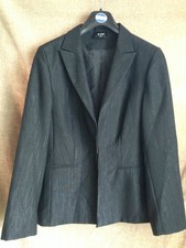Womens Black & Silver Jacket Smart Business Blazer Fully Lined Uk 14 Eu 42 Us 10