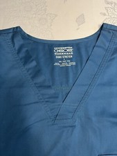 NWT Cherokee Workwear Core Stretch Men's V-Neck Scrub Top Teal Blue Size 3XL
