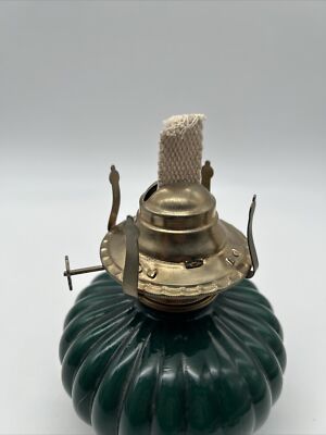 VINTAGE LAMPLIGHT FARMS #330 OIL LAMP GREEN RIB BASE | eBay