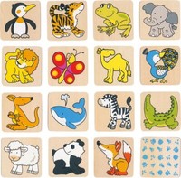 Memospiel Tiere Memo GedäChtnisspiel Kindermemo Holzmemo Denkspiel Holz Neu