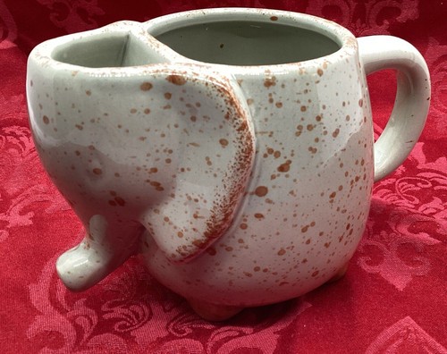 Elephant Tea Mug~Rustic Green Mint~15oz~High Heat Resistant Ceramic - Picture 7 of 14