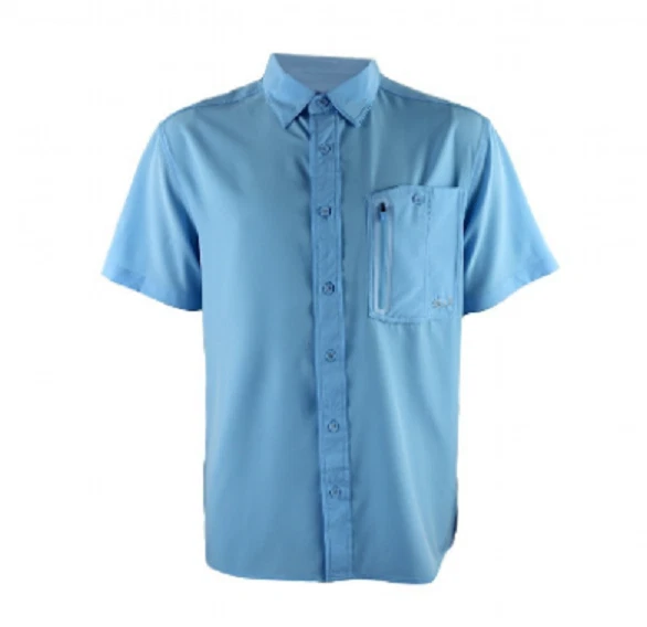 NEW Gillz Men's Short Sleeve Deep Sea Woven Fishing Shirt UPF 30+ Size Medium