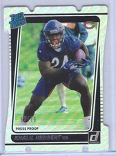 KHALIL HERBERT 2021 DONRUSS SILVER PRESS PROOF FOIL DIE CUT RATED ROOKIE RC /75