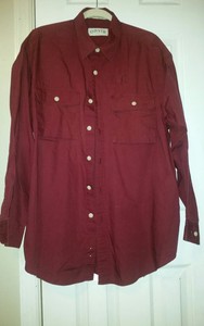 Orvis-red-Shirt-Mens-Size-L-Long-Sleeve