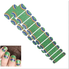 Jaysea Nails Long Polish Sticker Wraps Color Green Rainbow Street Nail Art B4G1