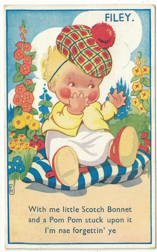 Comic Postcard from Filey With me Little Scotch Bonnet and a Pom Pom Children