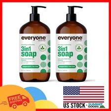 Everyone 3-in-1 Peppermint Tea Tree Soap, 32oz, Pack of 2 - Nourishing Cleanser
