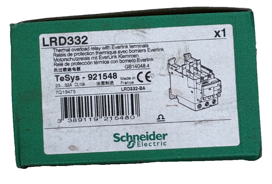 Évitez les surcharges avec SCHNEIDER ELECTRIC LRD332 pour disjoncteur TeSys