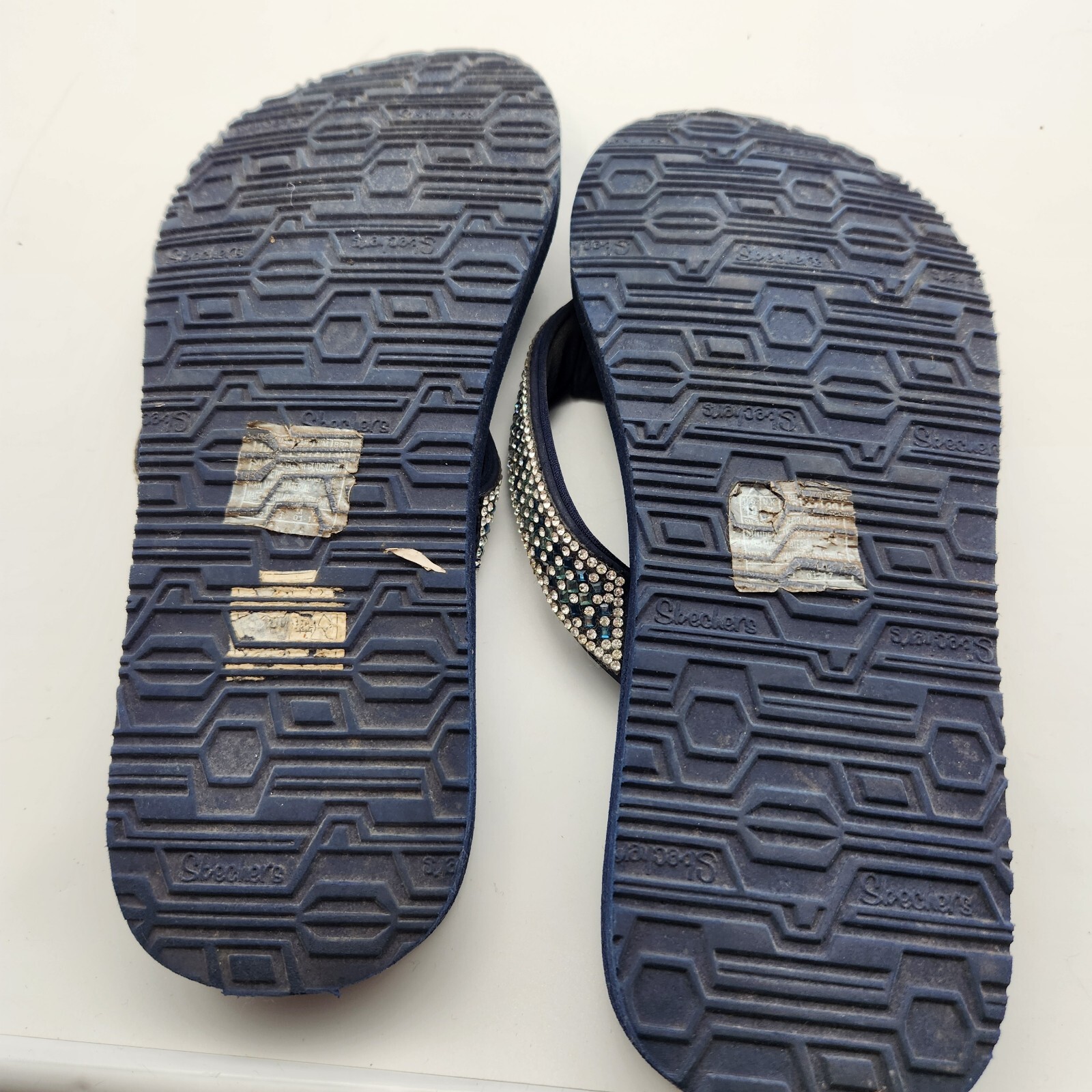 APL Sandali infradito Skechers donna 10 yoga schiuma strass trasparenti color verde acqua