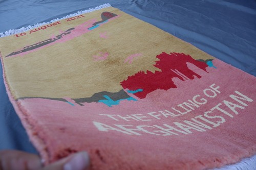 2x3 Rare Afghan War Rug - “The Falling of Afghanistan” 2021 - Handmade Wool. - Picture 6 of 10