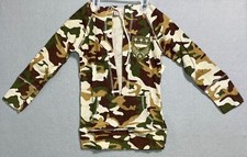 I.Q Kids Camoflauge Long Sleeve Shirt Medium Children Hood Shirt Cotton