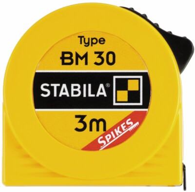 STABILA Taschenbandmaß BM 30 Polyamid Beschichtung Bandrücklauf Spikes - Haken