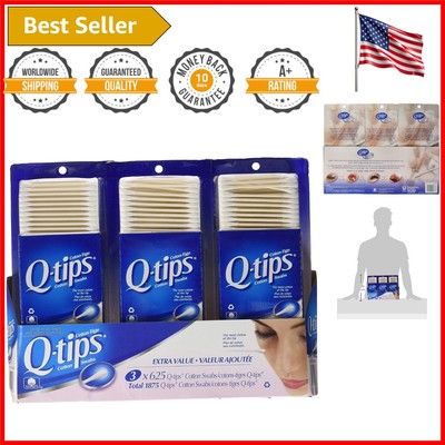 Versatile 625 Count Cotton Swabs - Triple Pack for Home and Personal Care