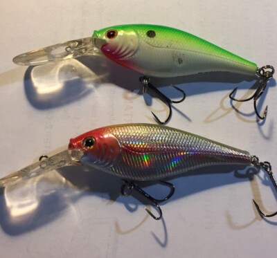 Fishing Lures, 2.Frenzy, FSH -7. M,Freshwater,3 ,Green & Red, Used , Fresh Water