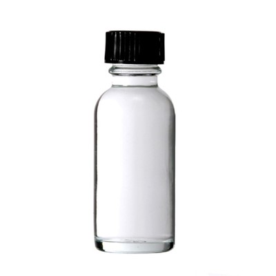 288 PCS [Case] 1 oz [30ml] Clear Boston Round Glass Bottle with Cone Caps
