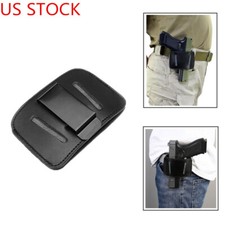 US Tactical Concealed Carry Leather Pistol Holster Ambidextrous IWB OWB Pouch